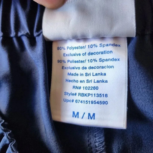 NWT Reebok Active Pant Women Medium Blue Polyester Elastic Waist CL Loose Capri - Picture 4 of 9